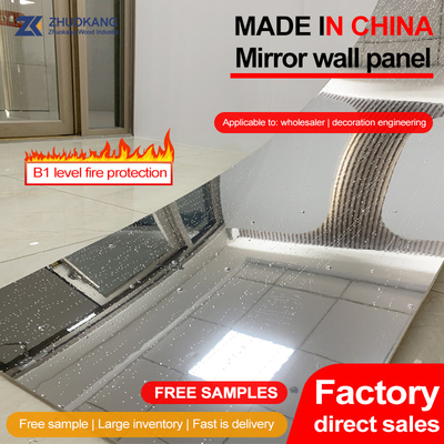 Chất lượng Nội thất trang trí 5mm gương gỗ tường tấm PVC tấm tường Nhà máy