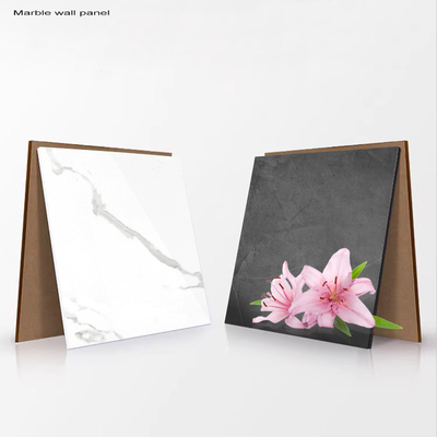 Chất lượng PET Marble Texture Bảng tường trang trí Vàng than gỗ Veneer PVC Bảng tường Nhà máy