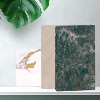 Chất lượng Tấm ốp vân đá cẩm thạch tùy chỉnh Gỗ Veneer than tre cho trang trí nội thất Tấm PVC chống thấm nước Nhà máy