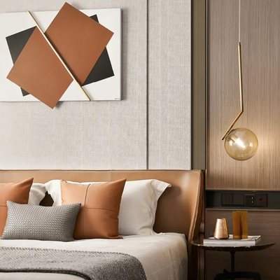 Chất lượng PVC Bamboo Charcoal Wall Board Fabric Wall Panel 1220*2440*5mm Nhà máy