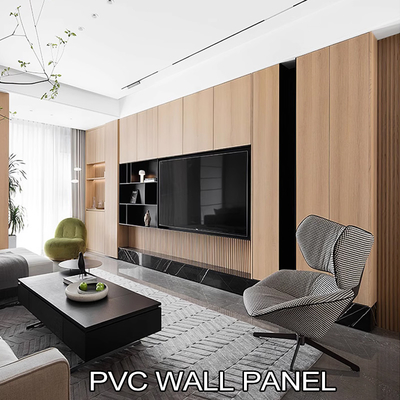 Chất lượng Tấm ốp tường PVC vân gỗ 5mm, than tre dẻo trang trí Nhà máy