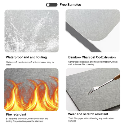 Chất lượng 5 / 8mm Độ dày tre than gỗ veneer PVC Carbon Crystal Wallboard Nhà máy