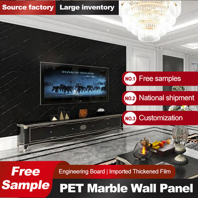 Chất lượng Tấm ốp PVC vân đá kích thước tùy chỉnh Tấm ốp tường than tre với nẹp kim loại Nhà máy