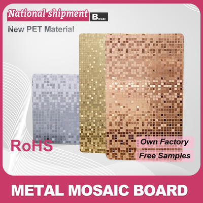 Chất lượng Thiết kế tường cho nhà Bamboo Charcoal Board ẩm chống ẩm PET kim loại Mosaic Bàn tường Nhà máy