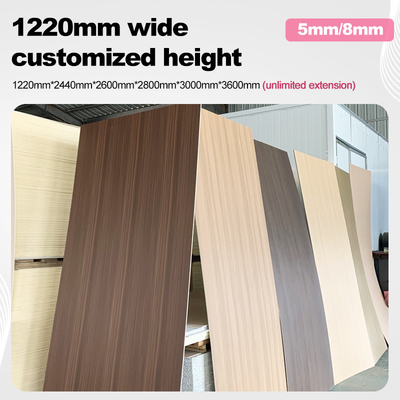 Chất lượng 8mm PVC tường bảng trang trí chống cháy gỗ veneer tre sợi tường liền mạch Nhà máy