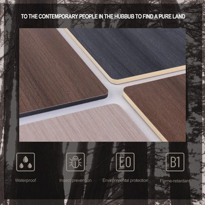 Chất lượng 8mm PVC tường bảng trang trí chống cháy gỗ veneer tre sợi tường liền mạch Nhà máy