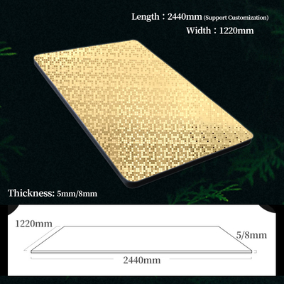 Chất lượng Sản phẩm mới chất lượng cao Tấm Veneer Gỗ Đồng đúc Kim loại Vàng Mosaic Than tre Nhà máy