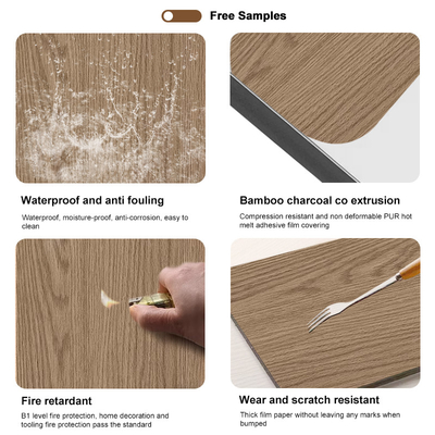Chất lượng Tấm ốp veneer gỗ than tre 1200*2440 vân gỗ tre pha lê Nhà máy