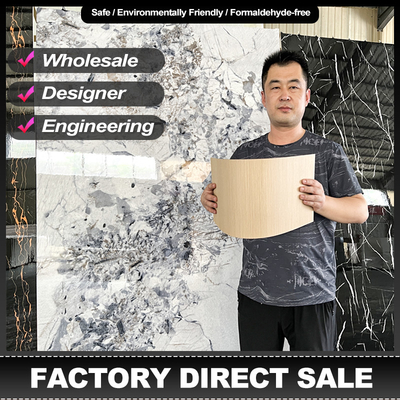 Chất lượng 5MM Cây Cây Than Cây Veneer cao bóng 3D in tùy chỉnh Bảng đá cẩm thạch Nhà máy