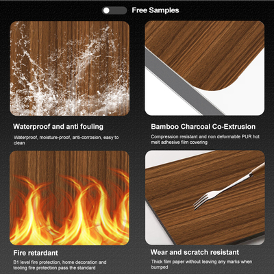 Chất lượng 1.22m chiều rộng tấm gỗ hiện đại Bamboo Charcoal Marble Panel cho ngành khách sạn Nhà máy