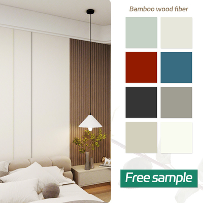 Chất lượng Thiết kế nội thất 8 mm Bamboo Wood Fiber Wall Panel Fireproof Skin Feeling Wood Veneer Nhà máy