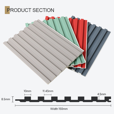 Chất lượng 8.5mm gỗ nhựa lưới tản nhiệt WPC phích tường không sơn chống nước Nhà máy