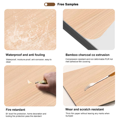 Chất lượng Tấm pha lê tre trang trí nội thất vân gỗ than tre tấm veneer gỗ Nhà máy