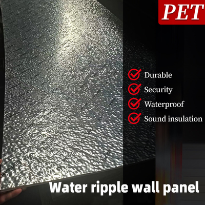Chất lượng PET 3D Water Ripple Wood Veneer 8mm Mật độ cao Cây tre Than gỗ Bàn tường Nhà máy